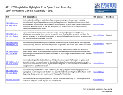 ACLU-TN 2017 Free Speech and Assembly Legislative Chart