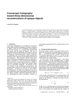 Conoscopic holography: toward three