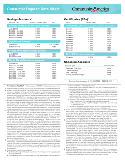 Deposit Rate Sheet - CommunityAmerica Credit Union