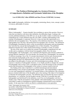 The Position of Hydrography in a System of Sciences