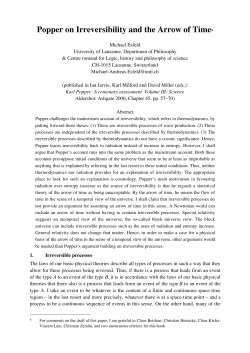 Popper on Irreversibility and the Arrow of Timex