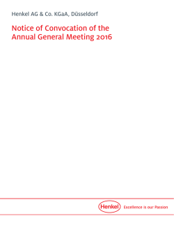Notice of convocation Annual General Meeting