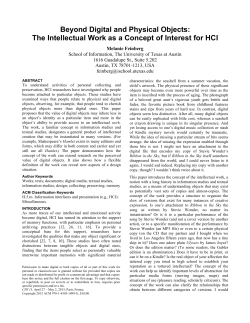 the intellectual work as a concept of interest for HCI.