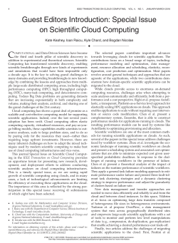 Guest Editors Introduction: Special Issue on Scientific Cloud