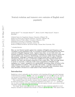 Neutral evolution and turnover over centuries of English word