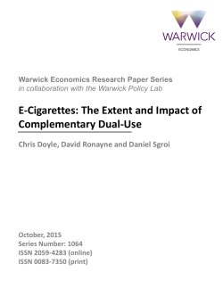 1064 - E-Cigarettes: The Extent and Impact of Complementary Dual