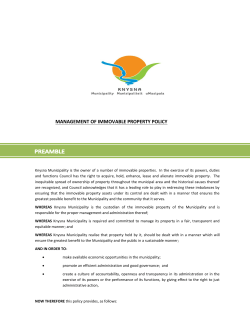 management of immovable property policy