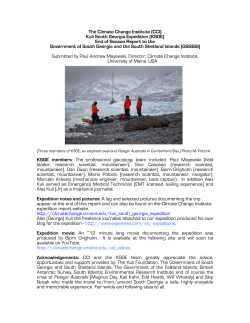 The Climate Change Institute (CCI) Kuli South Georgia Expedition