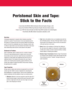 Peristomal Skin and Tape