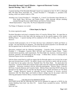 Finance Committee Motions