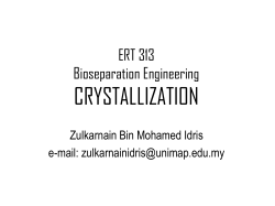 ERT 313 Crystallization