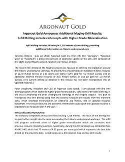 Final 2015 July Magino - Shadow zone drilling Press Release