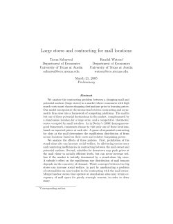 Large stores and contracting for mall locations