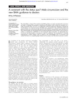 Male circumcision and the new BMA guidance to doctors