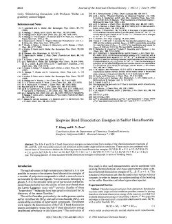 Stepwise Bond Dissociation Energies in Sulfur Hexafluoride