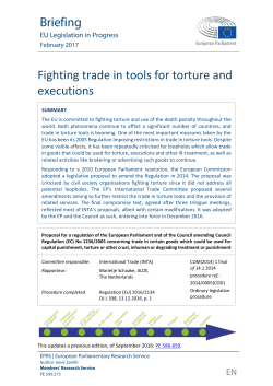 Fighting trade in tools for torture and executions (February 2017)