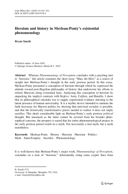 Heroism and history in Merleau-Ponty`s existential phenomenology