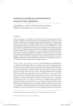 Institutions and Representational Roles in American State Legislatures