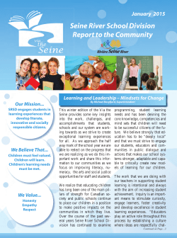 January 2015 - Seine River School Division