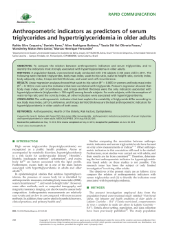 Anthropometric indicators as predictors of serum triglycerides and