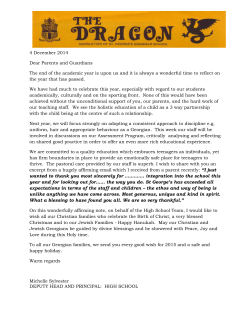 High School Newsletter End of Term 4 2014