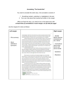 Annotating &ldquo;The Scarlet Ibis&rdquo; You need to annotate the entire story
