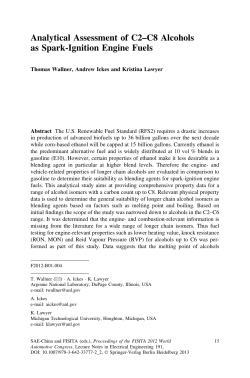 Analytical Assessment of C2&ndash;C8 Alcohols as Spark