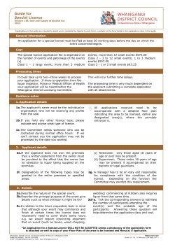 Application for Special Licence