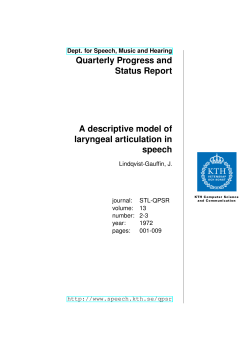 A descriptive model of laryngeal articulation in speech
