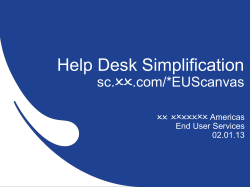 Help Desk Simplification