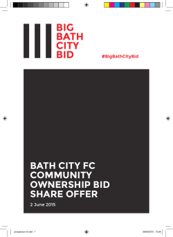 Share Prospectus - Big Bath City Bid