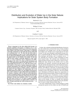 Distribution and Evolution of Water Ice in the Solar Nebula