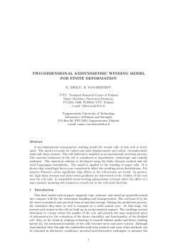 two-dimensional axisymmetric winding model for finite deformation