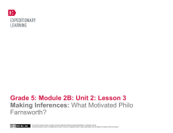 Grade 5: Module 2B: Unit 2: Lesson 3 Making Inferences
