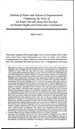 Comparing the Views of Lee Kuan Yew and Aung San Suu Kyi on