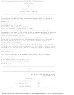 EARTH ABIDES by George R. Stewart FAWCETT CREST