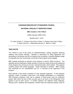 BBC Canada re The F-Word - Canadian Broadcast Standards Council