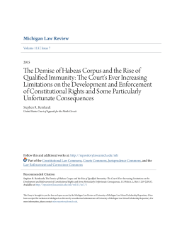 The Demise of Habeas Corpus and the Rise of Qualified Immunity