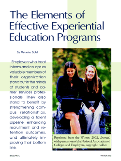 The Elements of Effective Experiential Education Programs