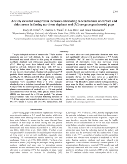 Acutely elevated vasopressin increases circulating