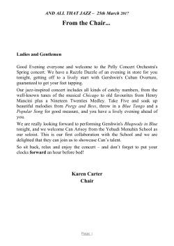 AND ALL THAT JAZZ &ndash; 25th March 2017