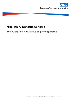 Employer Guidance to Temporary Injury Allowance (TIA)