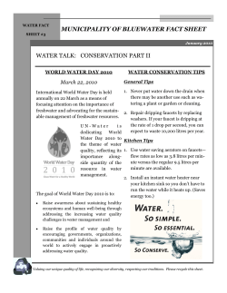 MUNICIPALITY OF BLUEWATER FACT SHEET WATER TALK