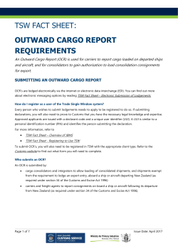 tsw fact sheet: outward cargo report requirements