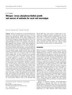 Nitrogen- versus phosphorus-limited growth and sources of nutrients