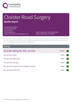 Cloister Road Surgery NewApproachComprehensive Report