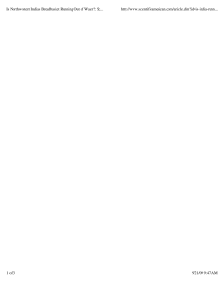 Is Northwestern India`s Breadbasket Running Out of Water?