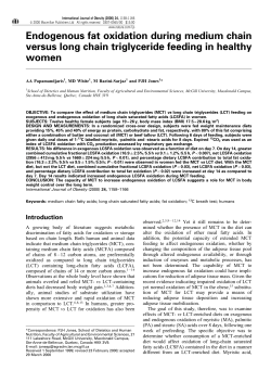 Endogenous fat oxidation during medium chain versus long