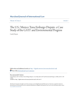 The US/Mexico Tuna Embargo Dispute