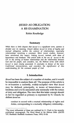 HESED AS OBLIGATION: A RE